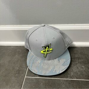 Nike Grey Neon Yellow True Penny Hardaway Foamposite SnapBack Hat Cap